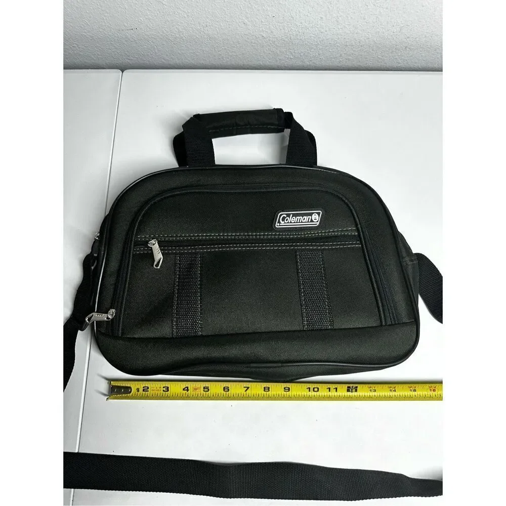 Coleman Large Green 3 Pocket Carry Bag Handles and Stap Green Black Trim 11x15